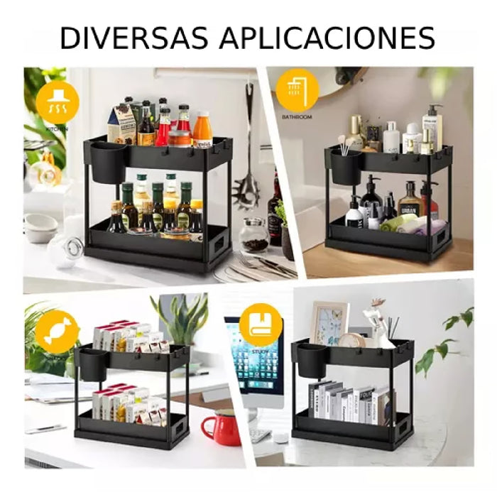 Organizador Multifuncional Baño Cocina 2 Niveles