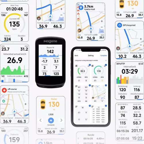 Ciclocomputadora Gps Magene C606 Smart Táctil Avant Motos Color Negro